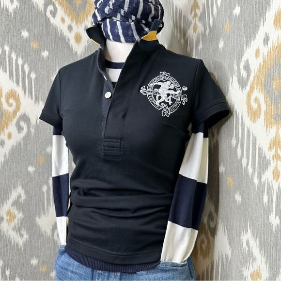 Rugby Ralph Lauren Fall 2008 Black, Navy, White & Yellow Stretch Polo Shirt - Picture 15 of 16